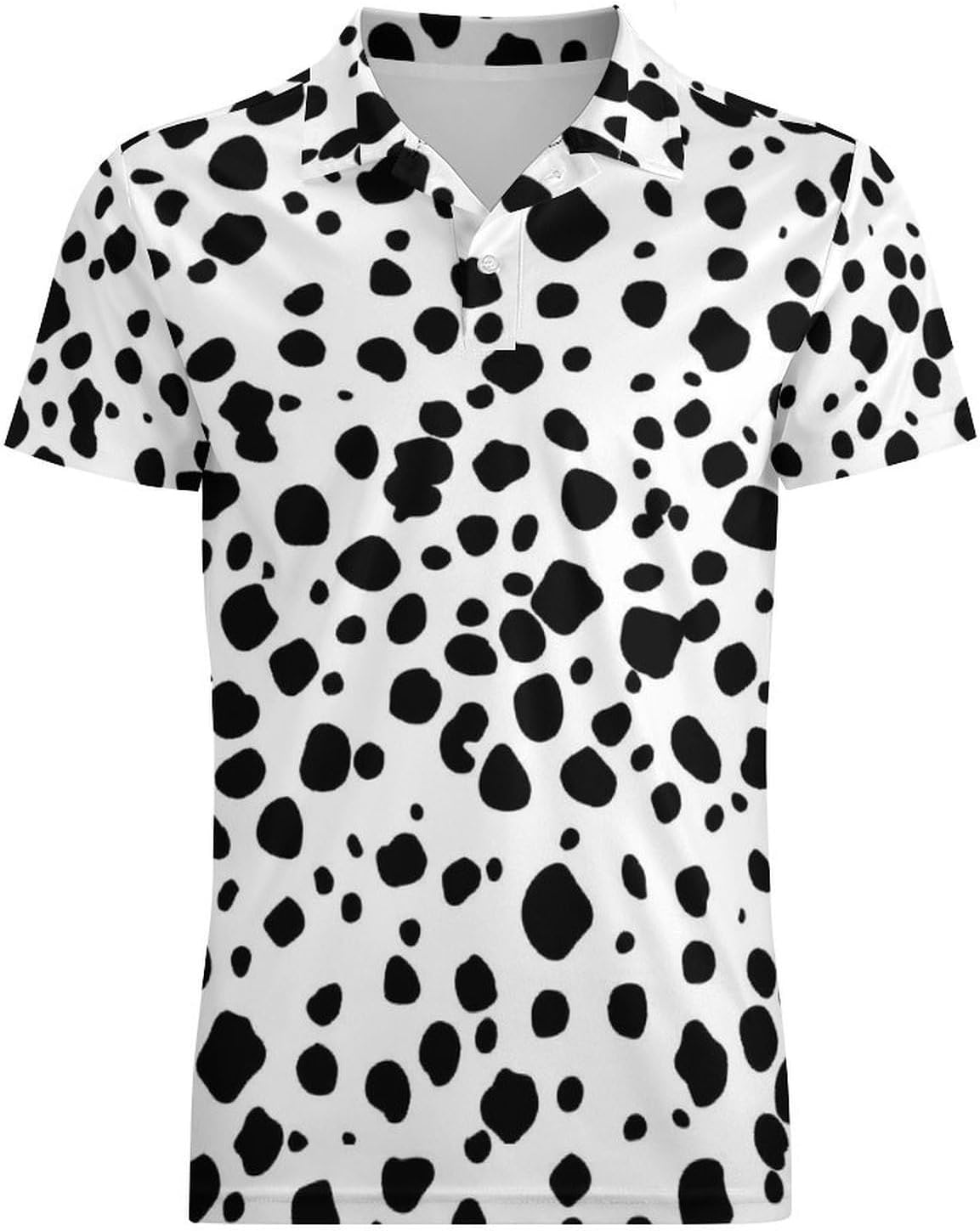 Dalmatian Pattern Novelty Men's Short Sleeve Shirt Golf Tennis Shirts Work T-Shirt Sport Tee