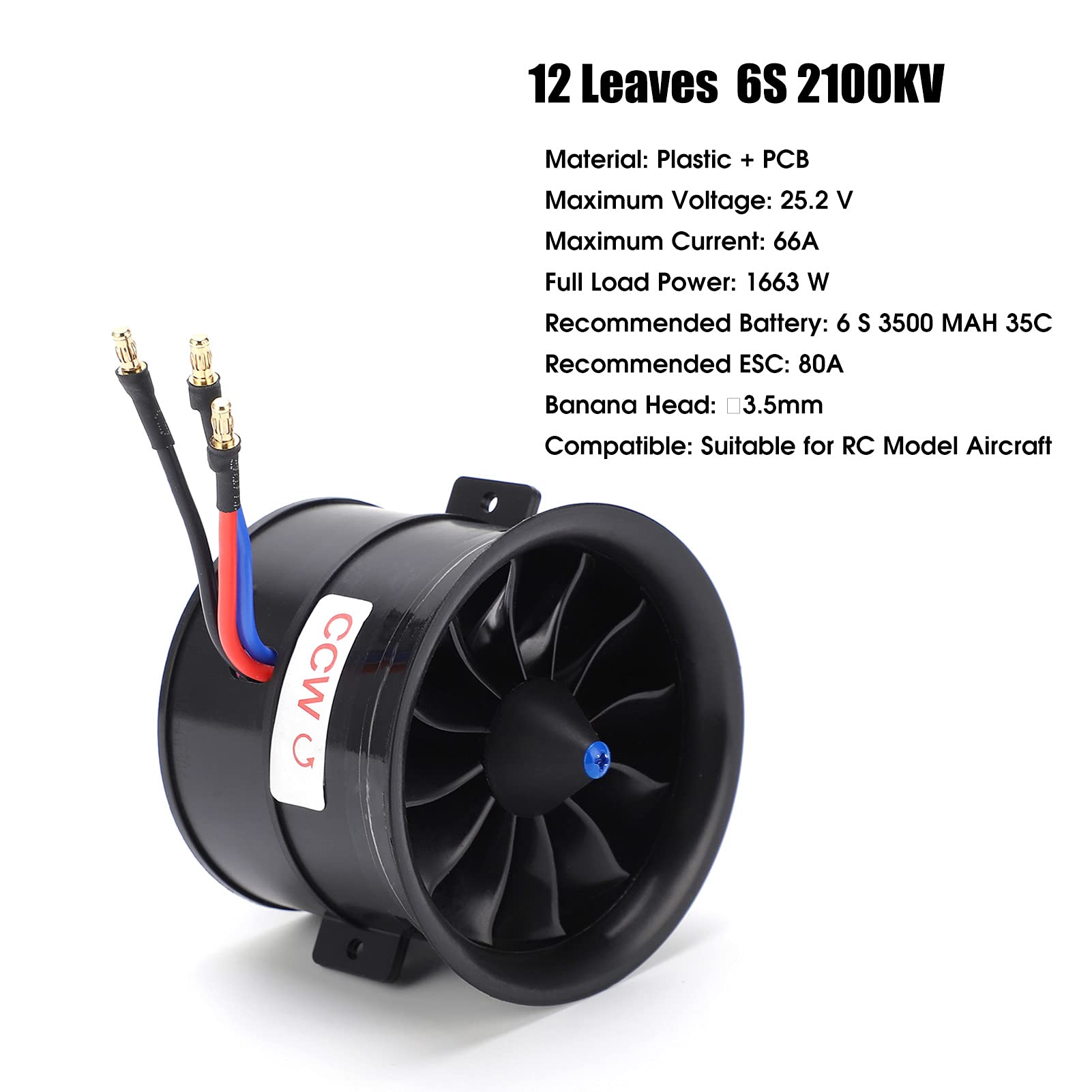Zestaw Regulatora Prędkości ESC o Wysokiej Wydajności 70 Mm, 12 Liści, Idealny dla Entuzjastów Samochodów RC, Plastik + PCB (CCW)