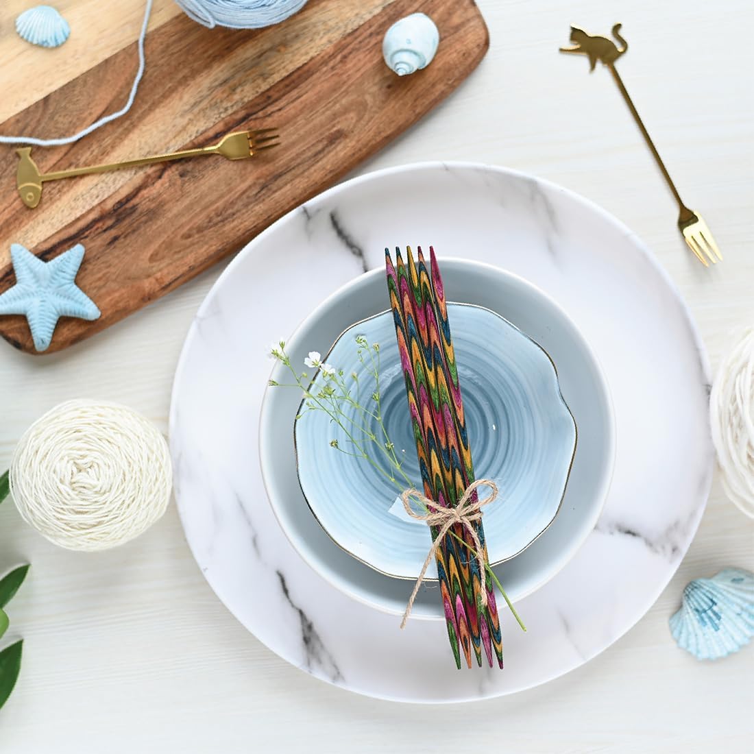 KnitPro 20 cm x 6.5 mm Symfonie Double Pointed Needles, Multi-Color