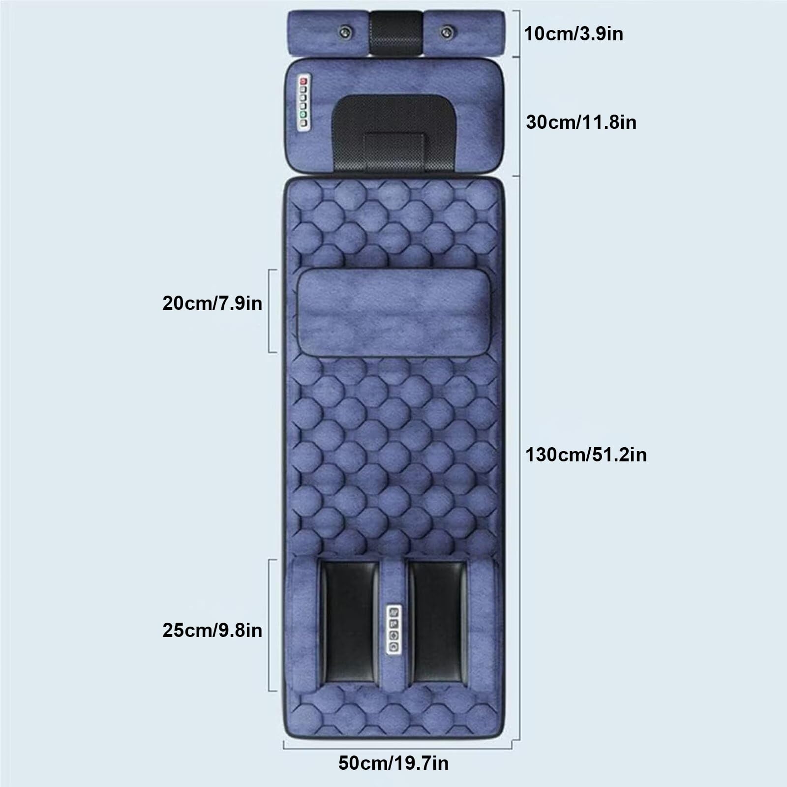 Alfombrilla De Masaje De Cuerpo Completo, Colchoneta De Masaje Vibratorio | Colchón de masaje corporal multifuncional y ajustable para espalda, cuello, piernas y pies; ideal para el hogar o la oficina.