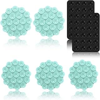 7pcs Silicone Suction Cup Phone Holders, Multipurpose Suction Phone Case Adhesive Suction Cup Phone Adhesive Mount Phone Suction Mount for Mobile Phones (Green, Black)