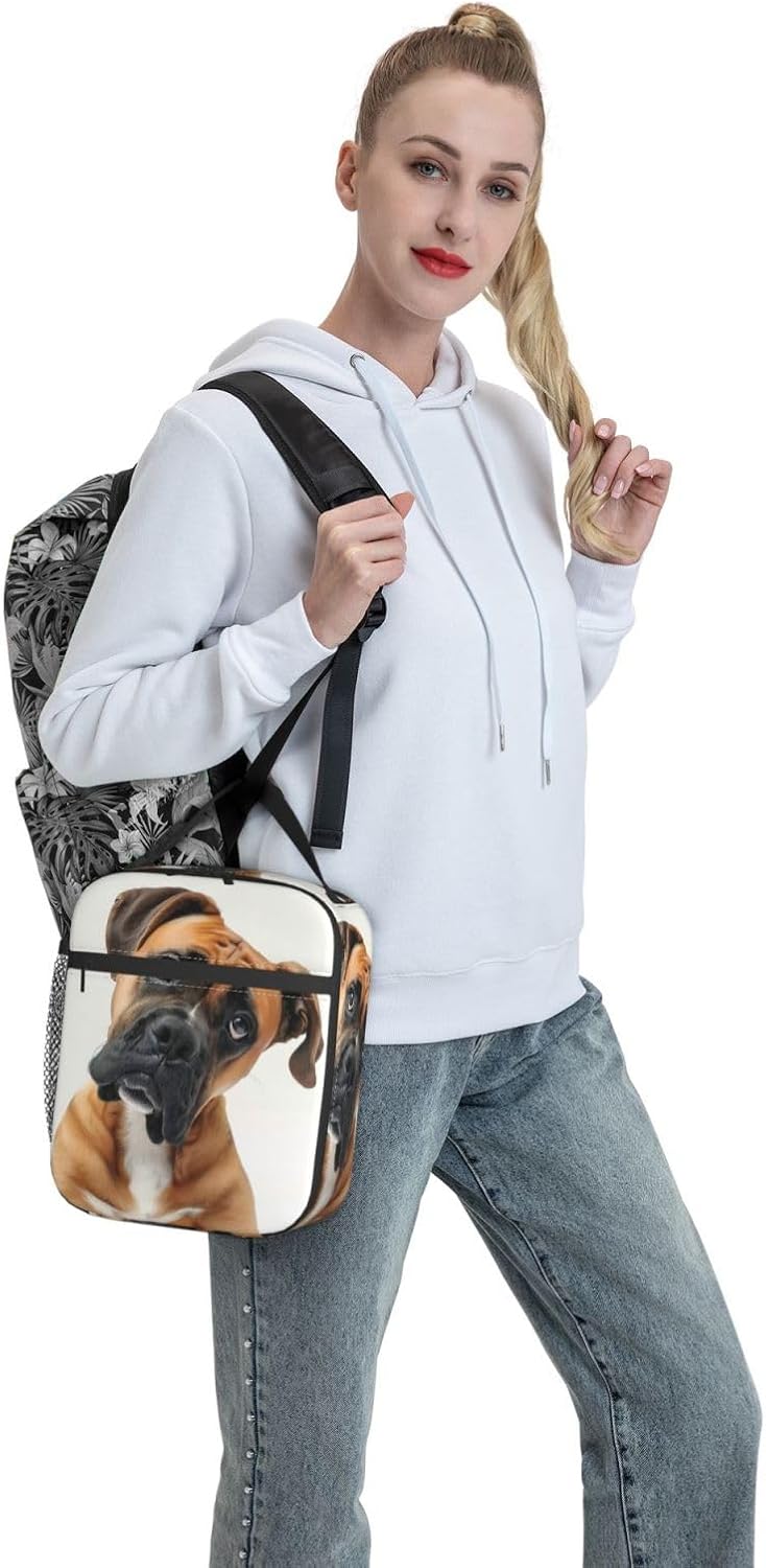 Insulated Lunch Box for Women Men, Boxer Dog Theme Lunch Box Reusable Portable Lunch Bag Cooler Tote Waterproof Lunch Container for Office Picnic Work Travel Hiking - Image 7