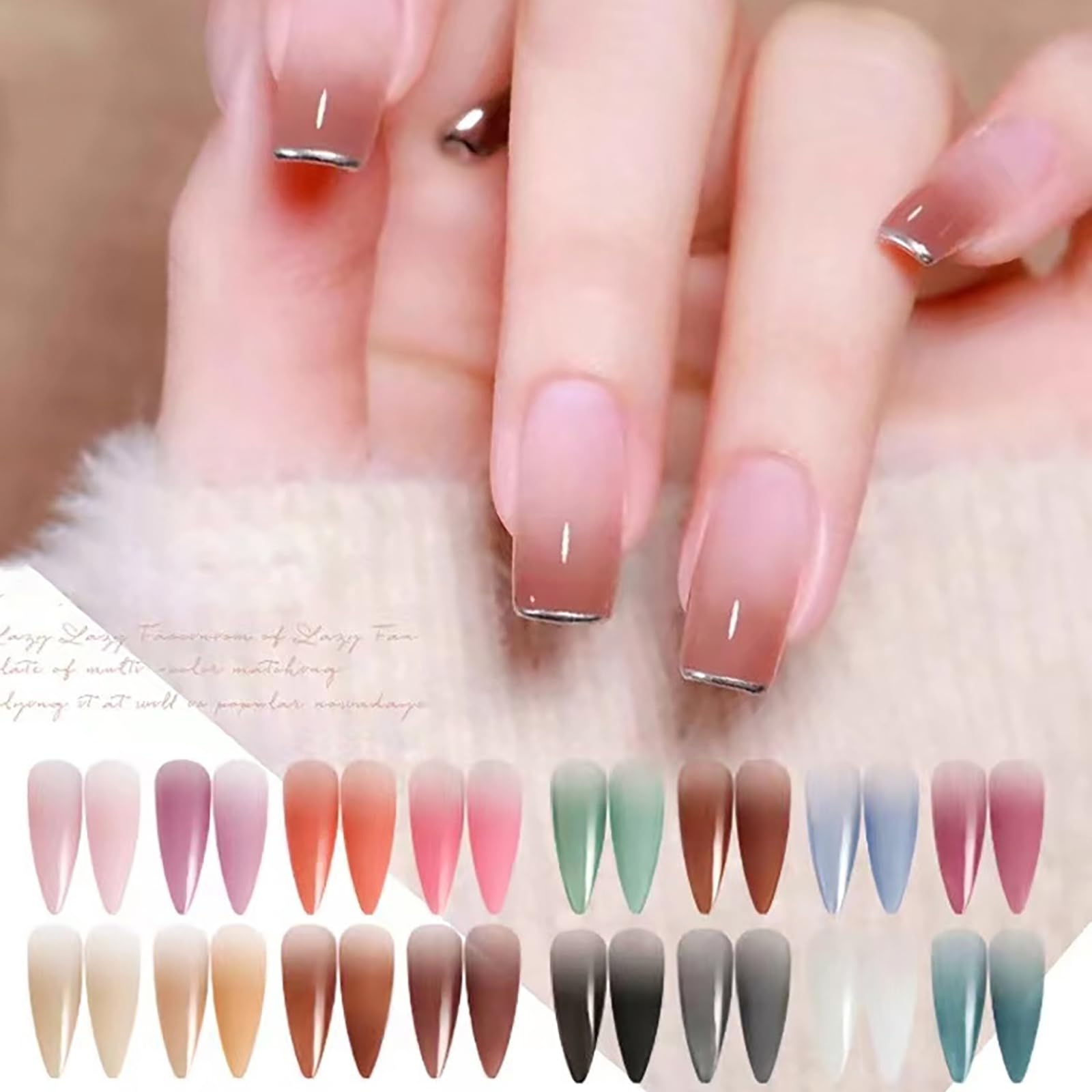 Palette di pigmenti per unghie, polvere per unghie cromata, glitter per nail art, effetto specchio metallico, pigmento olografico Aurora, polvere per unghie ombré per nail art, resina(03)