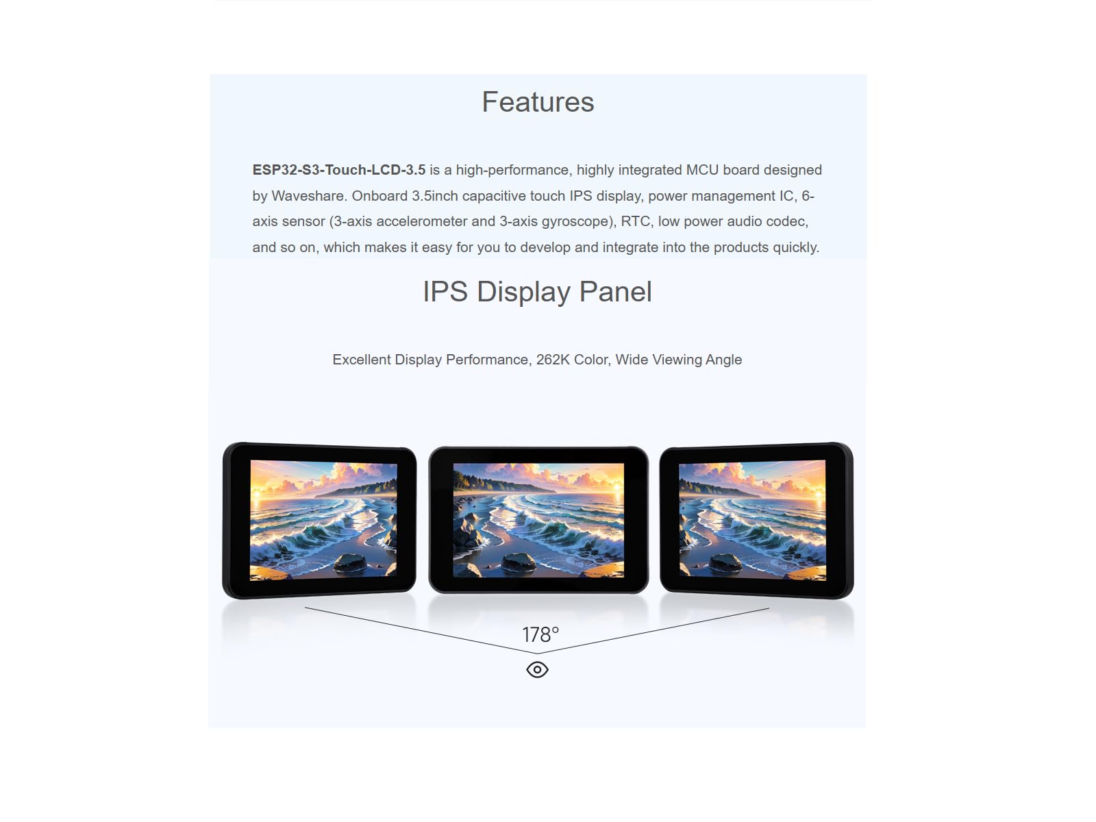 Waveshare ESP32-S3 3.5inch Capacitive Touch Display Development Board with Case and OV5640 Camera,320×480 Pixels 262K Color IPS LCD Panel Supports Wi-Fi and Bluetooth 5,Supports ESP-IDF, Arduino IDE
