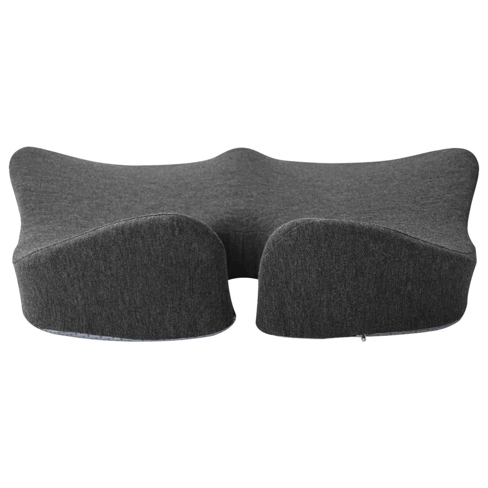 Cuscino Seduta Ergonomico in Memory Foam Grigio Scuro 48x42 cm | Supporto ergonomico per sedia da ufficio, soggiorno o camera, con fodera in cotone traspirante e rimovibile.