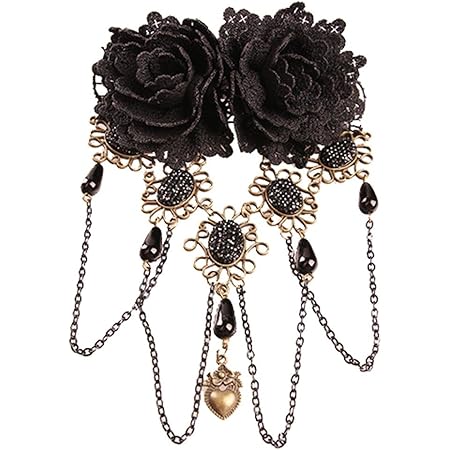 Amazon Kimberley バレッタ 黒薔薇 バラ ゴスロリ ゴシック ヘアピン ヘアアクセサリー 髪飾り 髪留め ロリータ アンティーク コスプレ バレッタ クリップ 通販