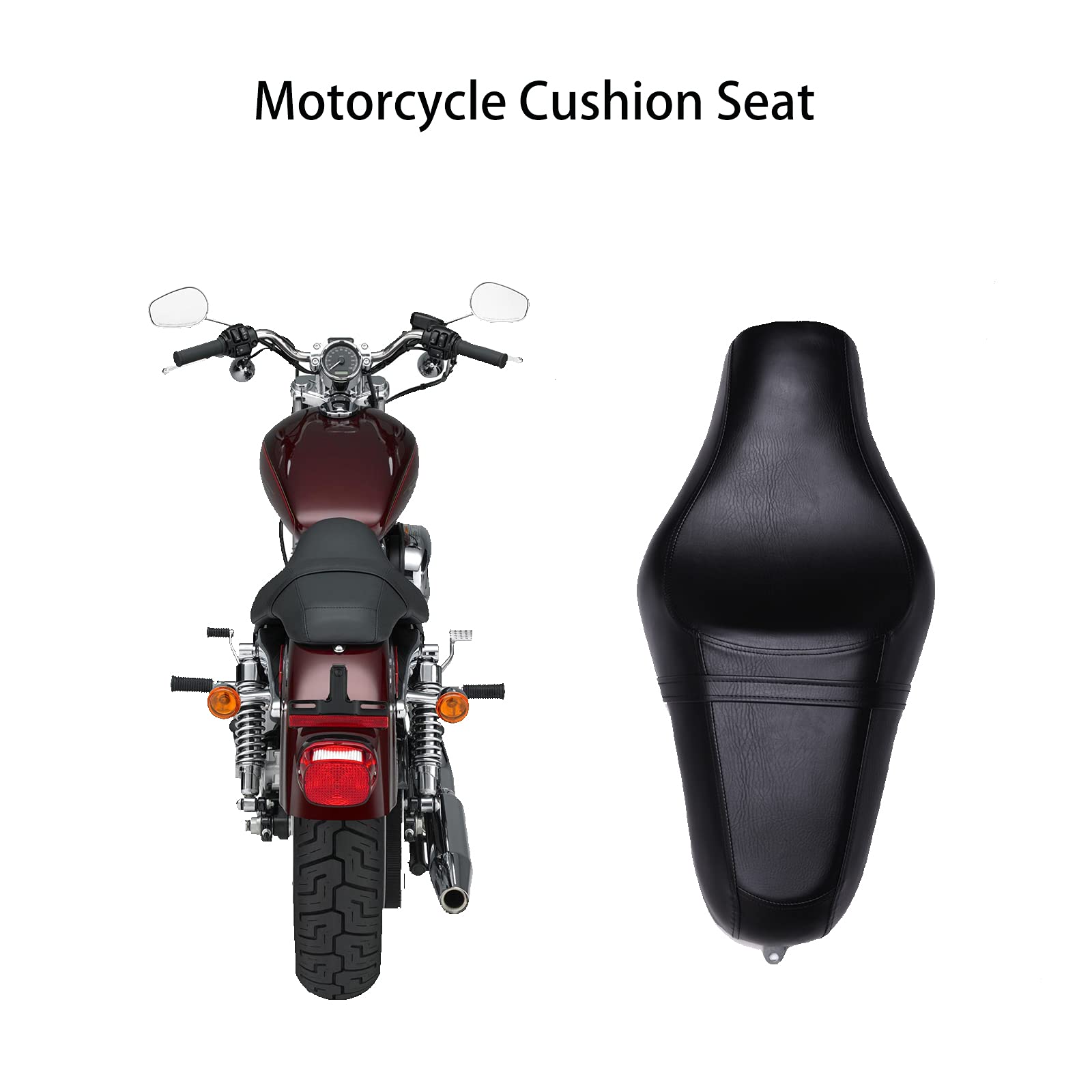 Sedile passeggero moto Sella conducente del a due posteriore 2 up per Sportster XL 883 1200 48 72 Cafe Racer.
