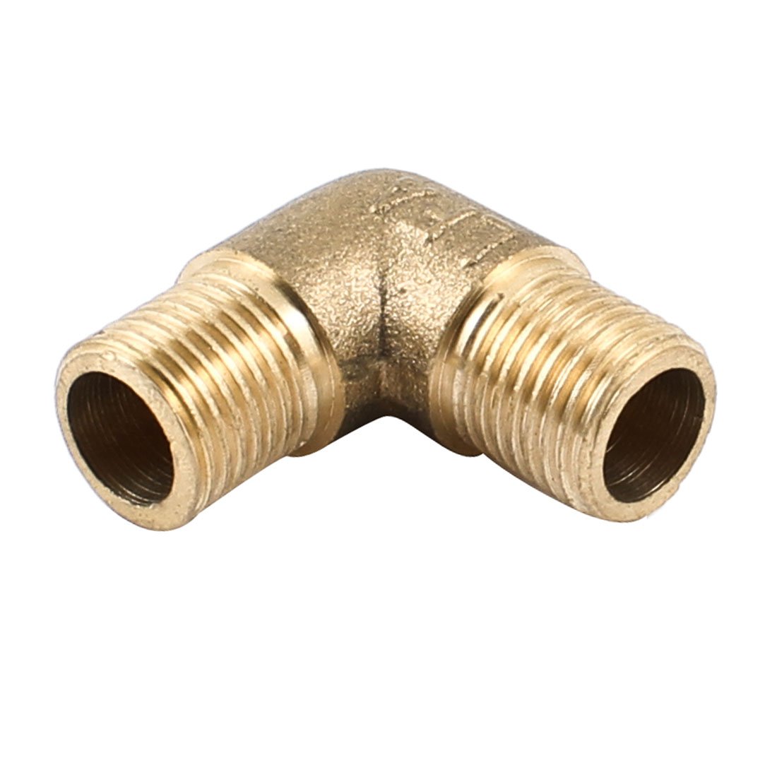 Sourcingmap Brass 90 Degree Elbow 1/4" PT Male to 1/4"PT Male Pipe Fitting Coupler