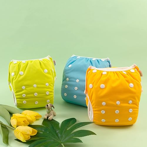 Miniatura 9 de ALVABABY - Pañales de natación para bebé, 3 unidades, talla L, reutilizables, lavables y ajustables, ideales para clases de natación y como regalos