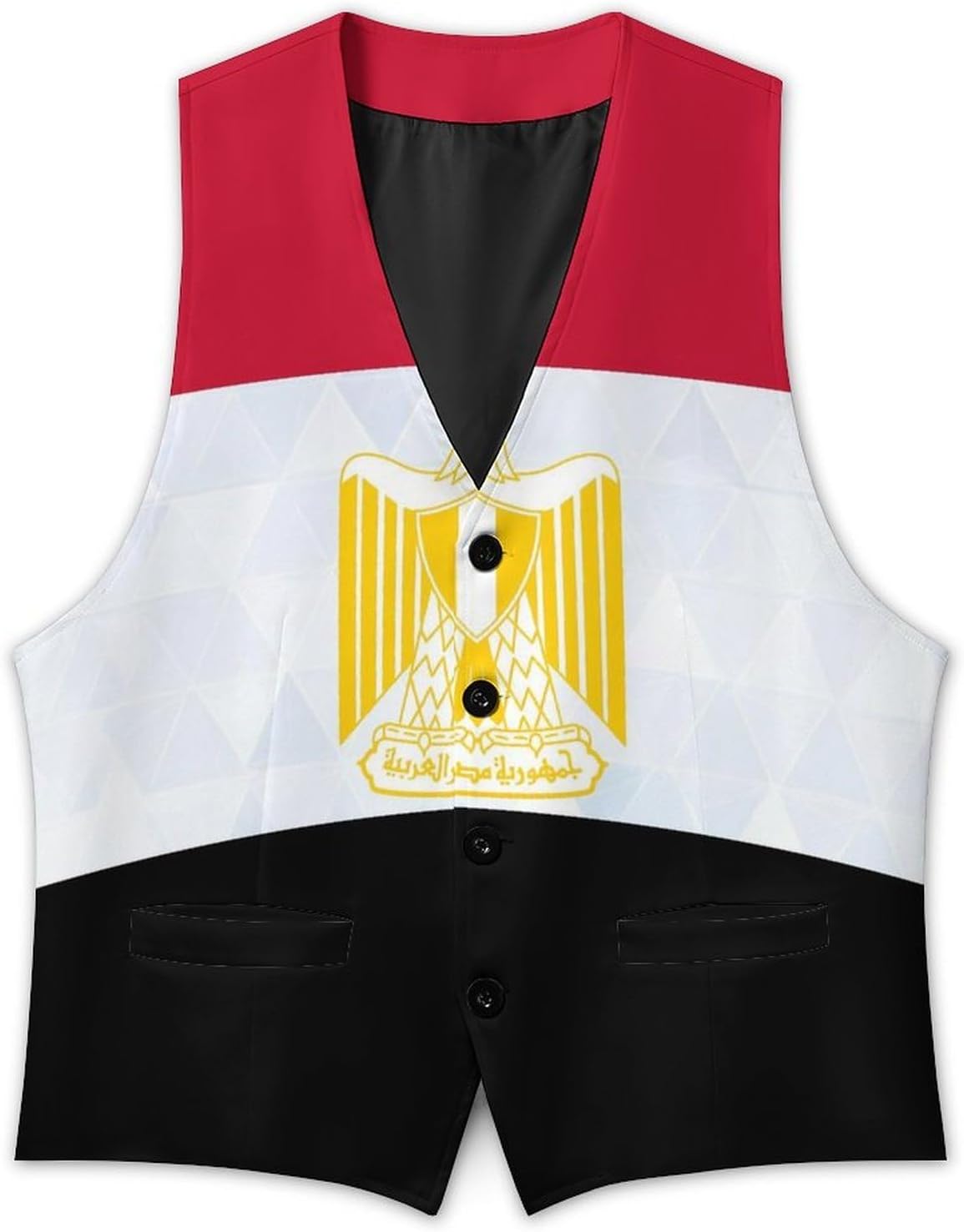 Egyptian Crystal Flag Suit Vest for Men Slim Fit Business Dress Waistcoat for Suits Tuxedo