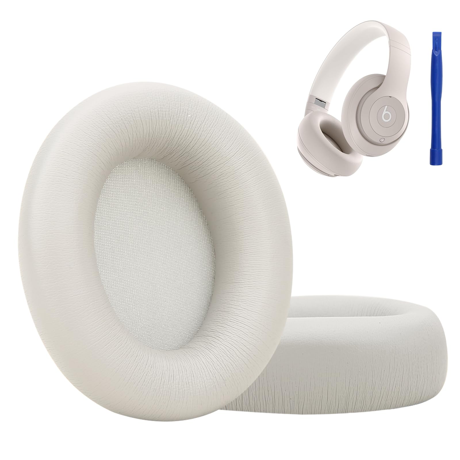 Cushion Kit Compatible with Beats Studio Pro Wireless Headphones, Earpad Replacement with Softer Protein Leather& Noise Isolation Foam (Sandstone)