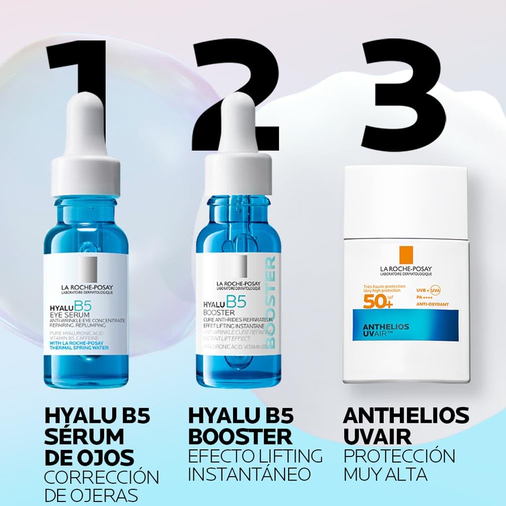 La Roche-Posay Protector Solar SPF 50+, Fórmula con Ácido Hialurónico, Niacinamida y Filtros UVA/UVB Avanzados, Fluido Invisible, Anthelios UVAir, 40 ml