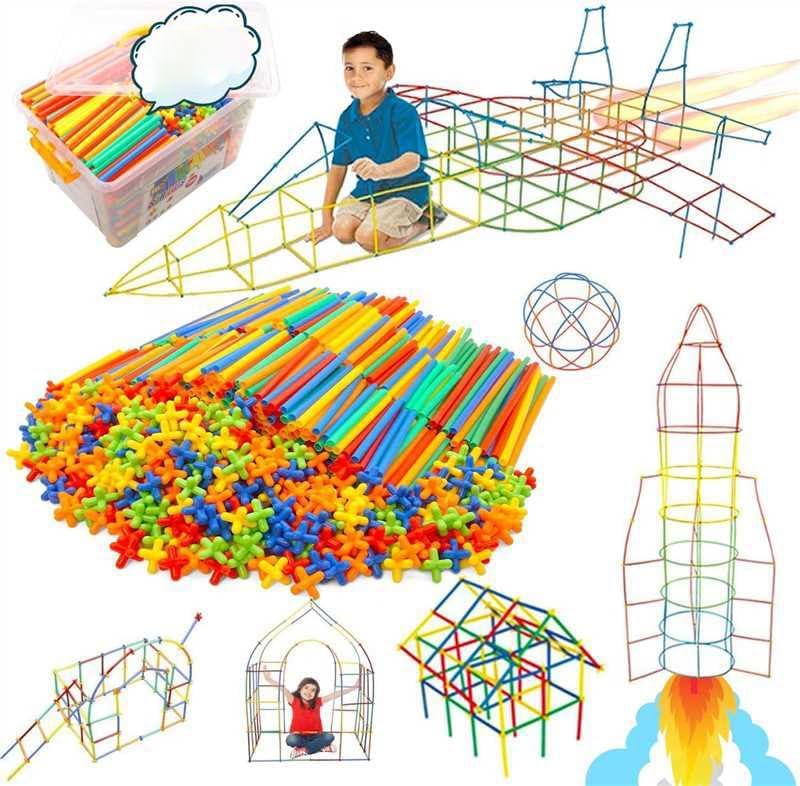 Toy Loop Construction WYSWYG 1200 Pieces Reusable Construction Tubes and Connectors Toys ...