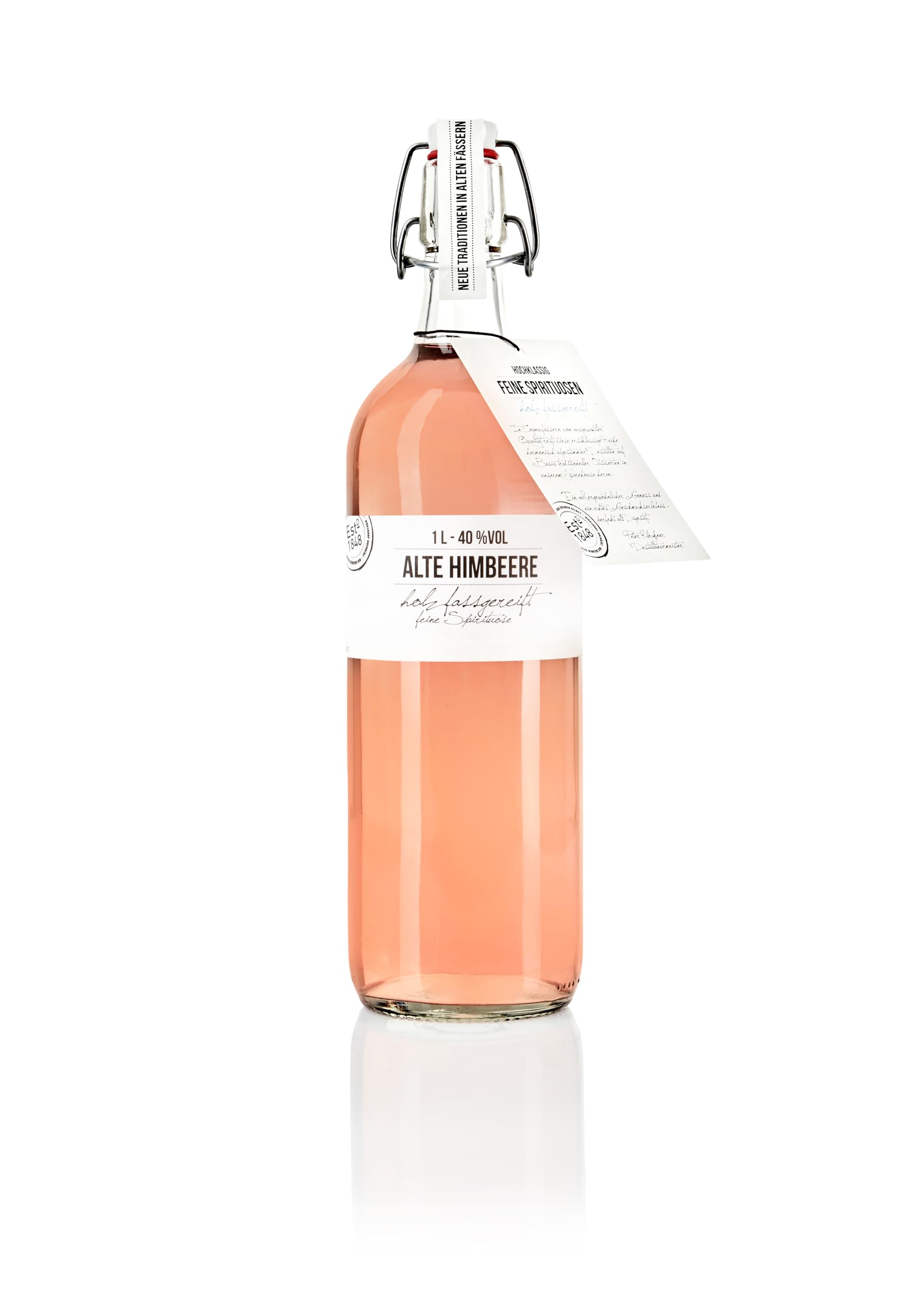 BIRKENHOF Brennerei | Alte Himbeere - feine holzfassgereifte Spirituose | (1 x 1l ) - 40 % vol.