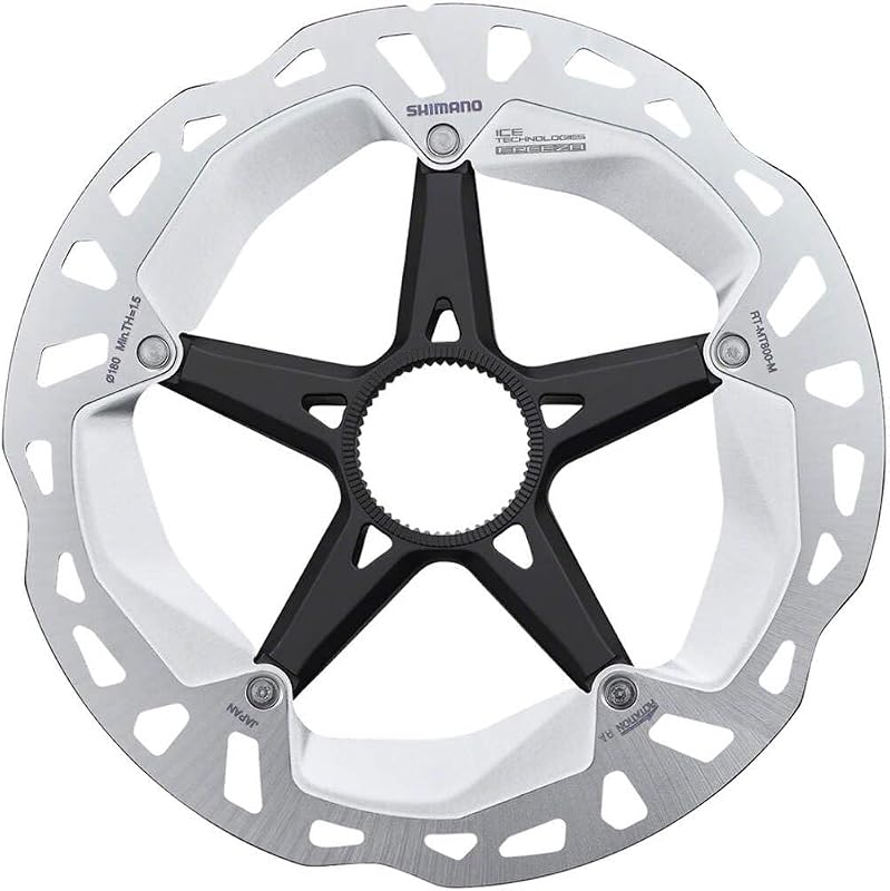Shimano Deore XT RT-MT800-M Disc Brake Rotor with External Lockring - 180mm, Center Lock, Silver/Black