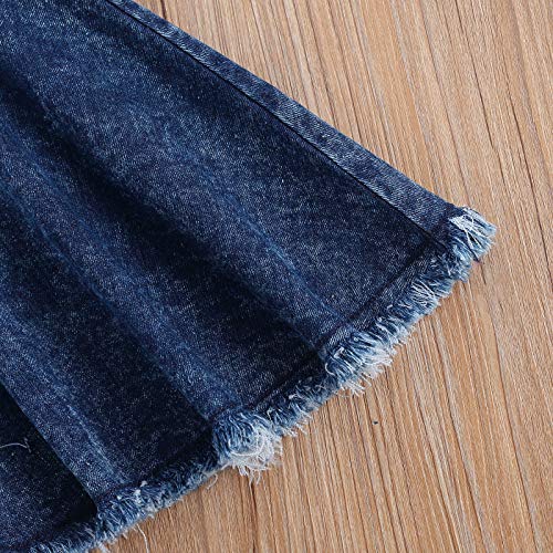 Little Girls Vintage Jeans Skinny Denim Bell Bottoms High Waisted Denim Flared Pants Trousers4