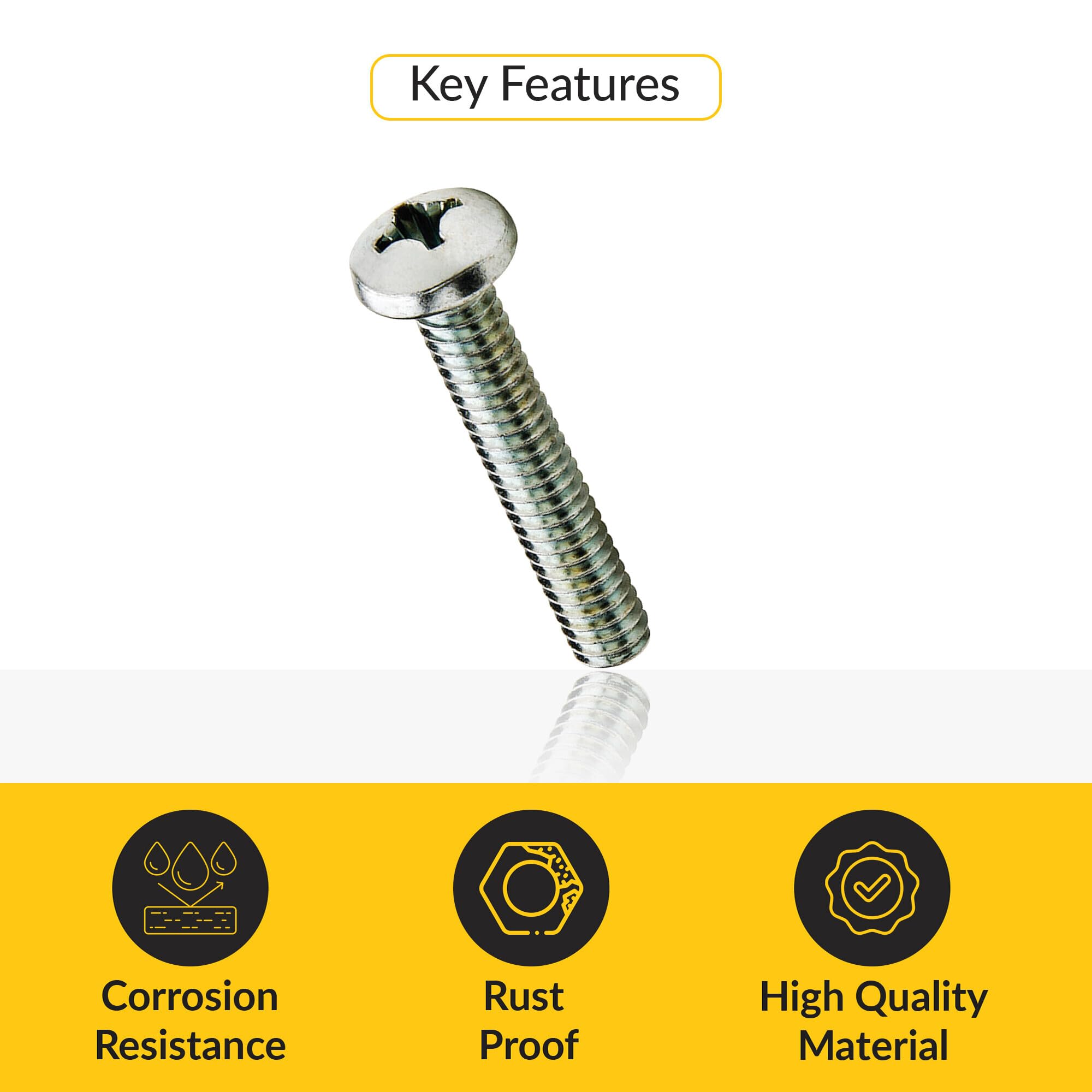 Brixwell SRW4084564050 Decorative Hardware Screws,Pan Head Pack of 50