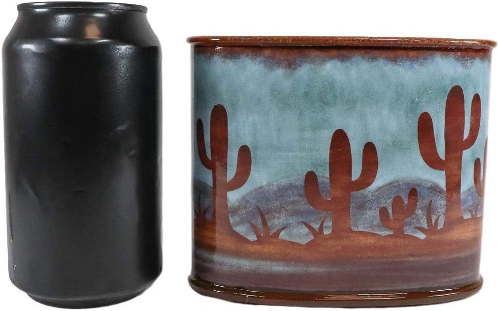 Ebros Rustic Southwestern Desert Cactus Arizona Wilderness Bathroom Accent Resin Figurine Accessories Western Country Cabin Lodge Decorative (Toothbrush and Toothpaste Holder)