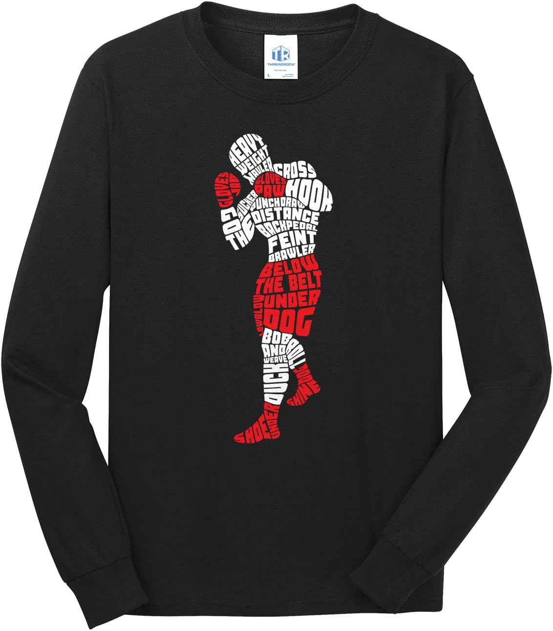 Threadrock Men's Boxing Typography Long Sleeve T-Shirt