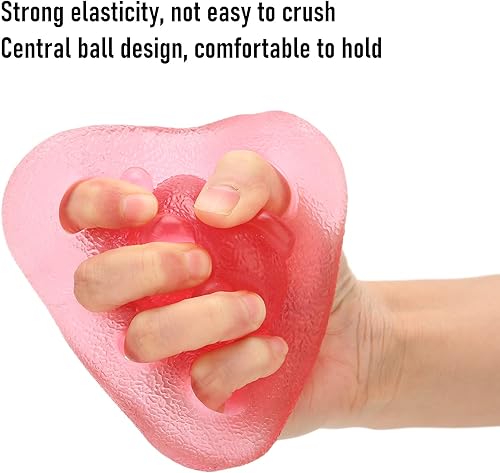 Miniatura 7 de Entrenador de agarre, estirador de dedos TPR triángulo bola agarre entrenador mano estiramiento ejercicio juguete rosa para restaurar lesiones en la