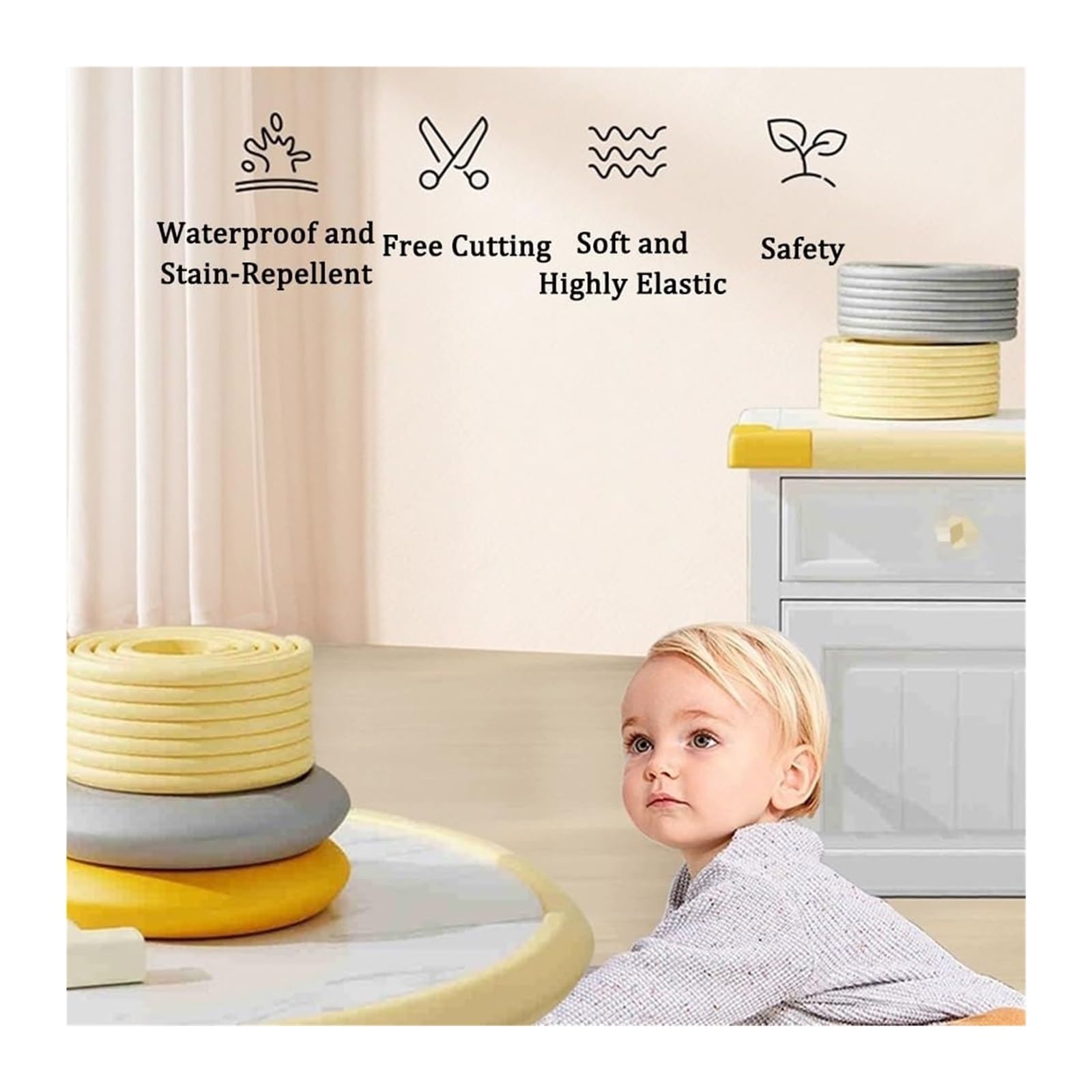 Kanten- und Eckenschutz, für Babysicherheit, 5 m, Blau