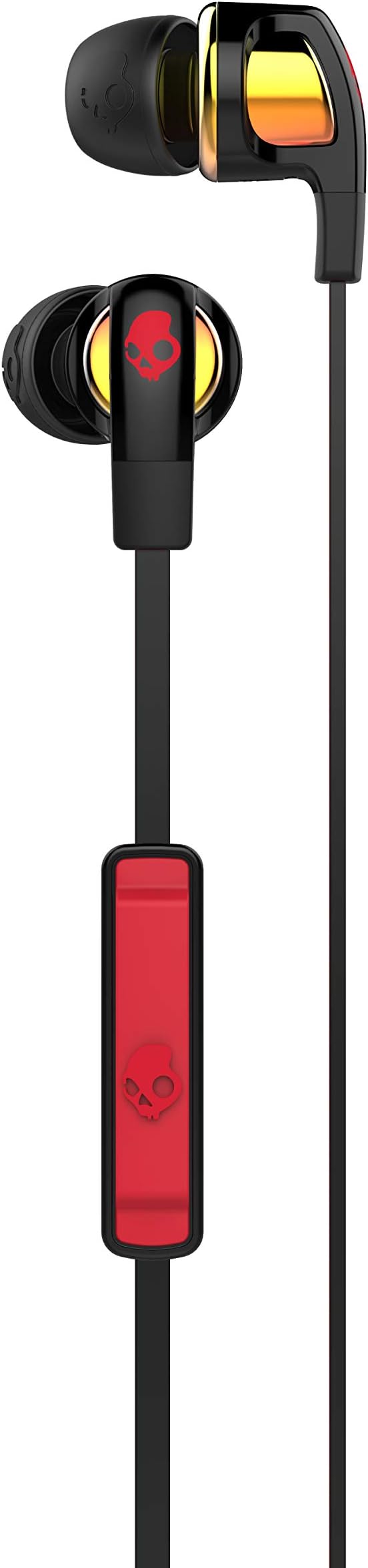 Skullcandy Smokin' Buds 2 In-Ear Audio Earbud Headphones With In-Line Microphone - Spaced Out/Orange Iridium/Afterburner, One Size, Scs2Pggy-392