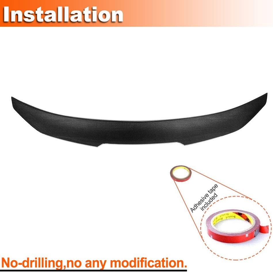 MCARCAR KIT Real Carbon Fiber Car Trunk Rear Spoiler Fits for BMW F44 2 Series 4 Door GC Gran Coupe 2020-2021 Auto Rear Boot Lid Highkick Spoiler Wing Lip