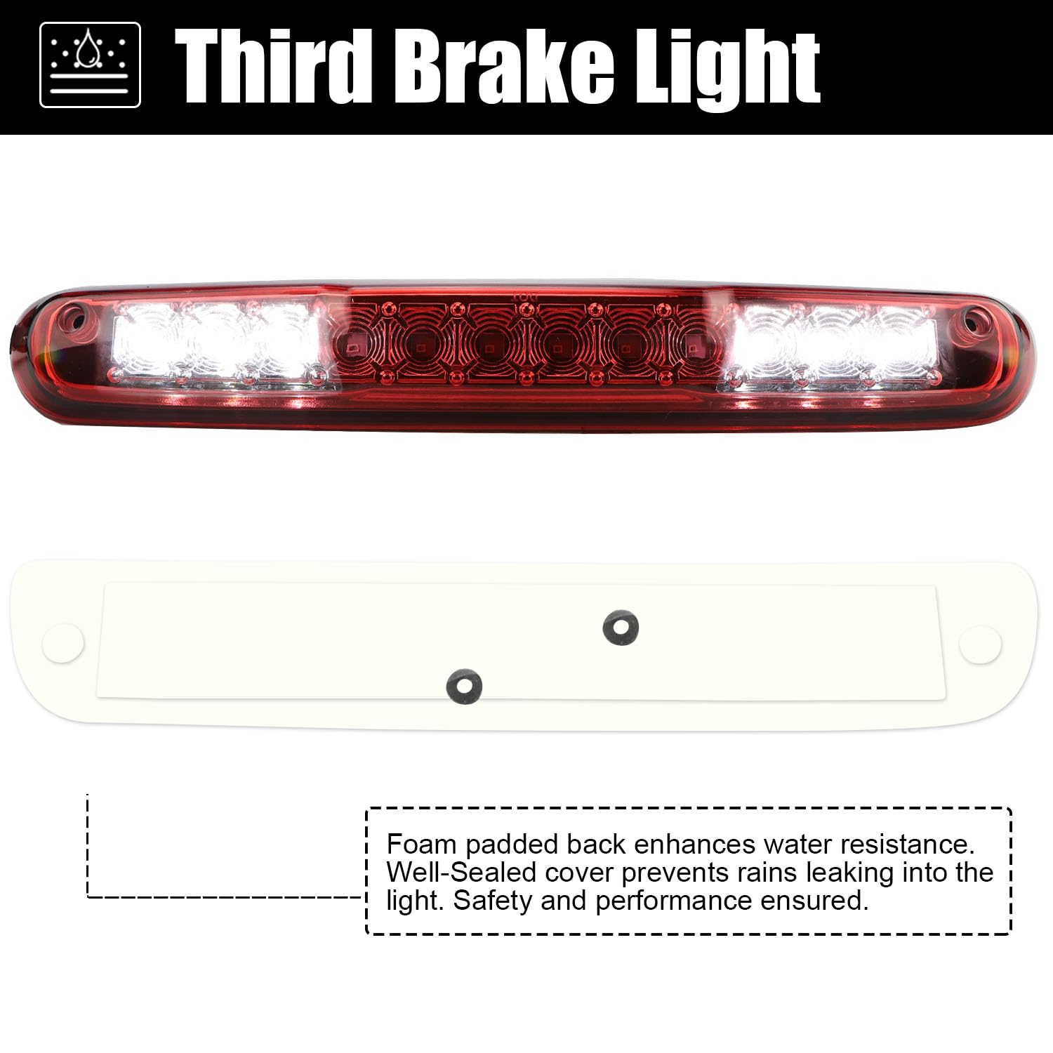 Red White LED Smoke Lens High Mount Third Brake Lights Cargo 3rd Braking Tail La - Foto 14
