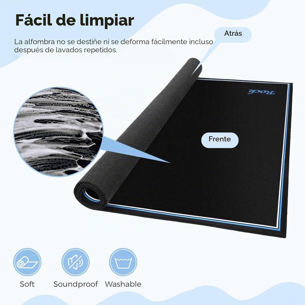 Alfombrilla de batería eléctrica, alfombra insonorizada, accesorios para batería eléctrica, juego de baterías de jazz, regalo para bateristas, negro, 119 x 160 cm (Oblongo)