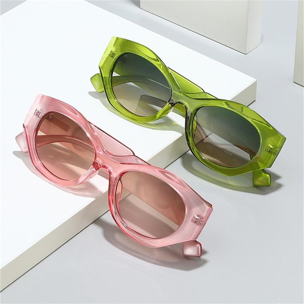 Oval Sunglasses Women Men Frame Gradients Lens Sun Glasses UV400
