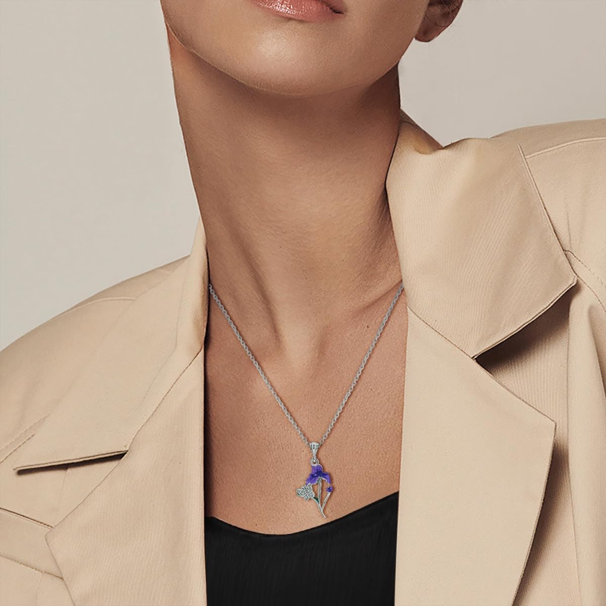 Hapour Butterfly Necklace 925 Sterling Silver Pendant Choker Cubic Zirconia Cute Heart Chain Necklaces Trendy for Women Simulated Diamond Simple Jewelry - Image 4