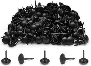 200 Pcs Thumb Tacks, Metal Round Head Push Pins, 11x16mm Decorative Upholstery Tacks for DIY Projects, Furniture, Sofa, Chair & Bed Fixing (Black)