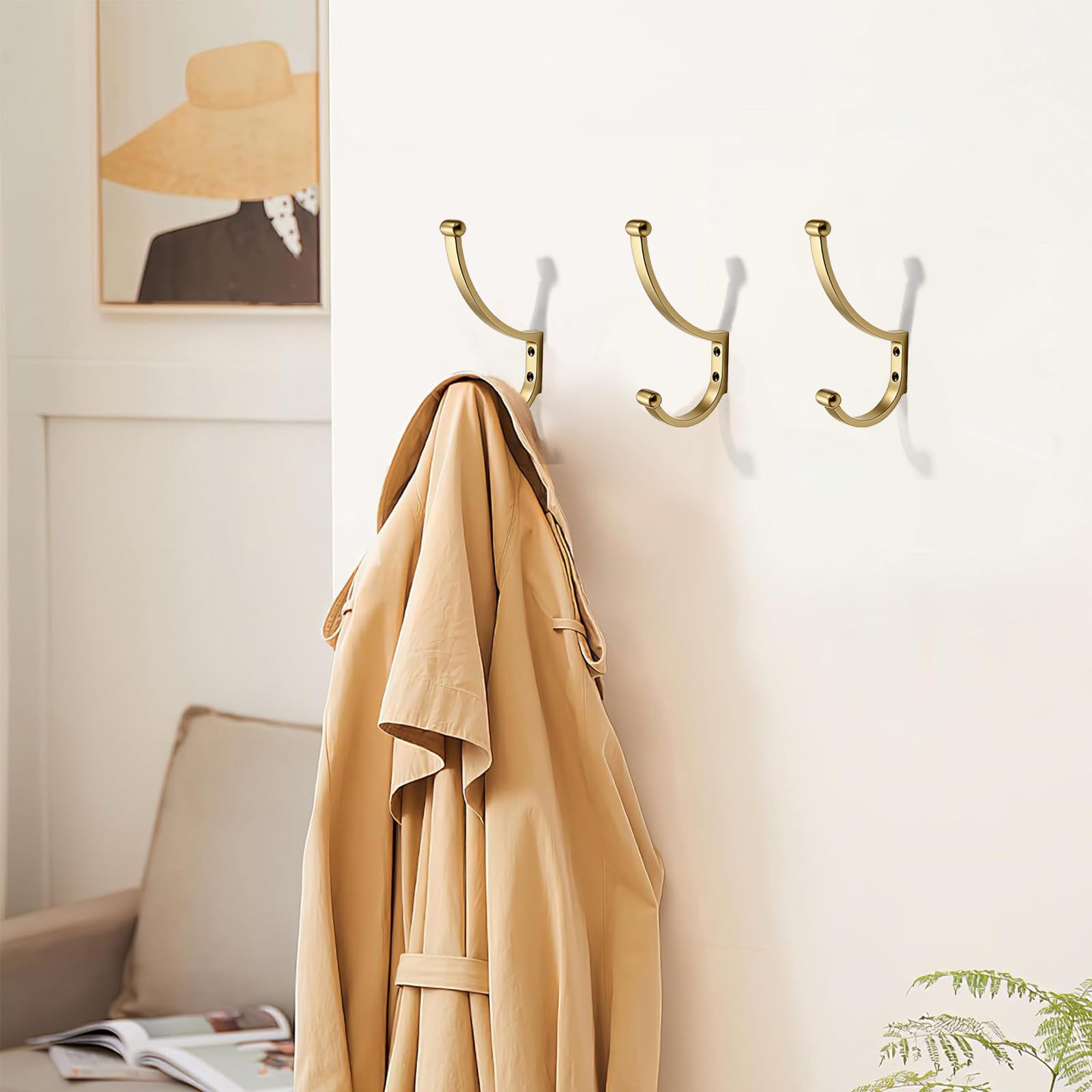 KHTUMEWARE-KH430 Champagne Bronze Coat/Robe Hooks in Champagne Bronze — KHTUMEWARE