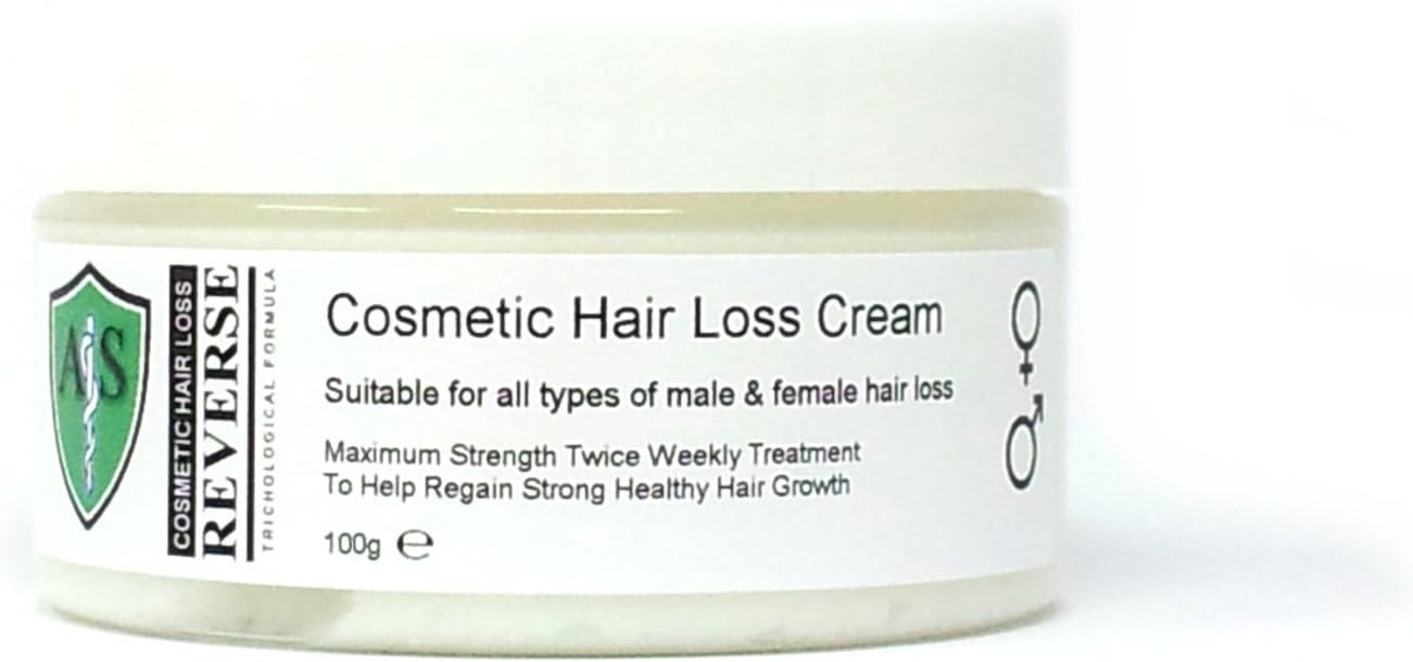 Reverse Hair Loss Treatment Cream 100ml. Minoxidil-Free Cosmetic Hair Loss and Thin Hair Formula. Effective Clinical Formula