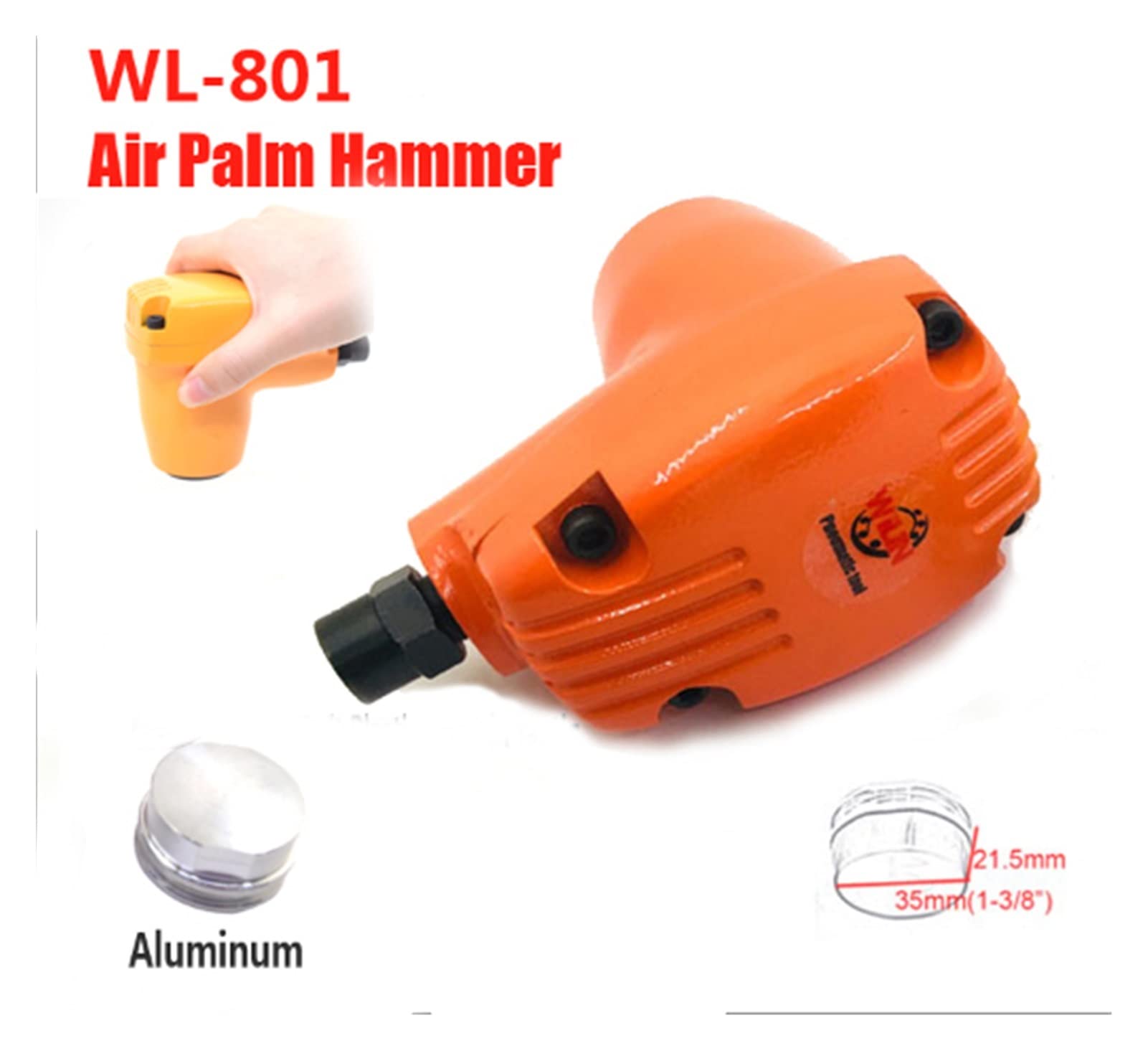 Martillo neumático Herramientas de aire neumático Palmera de mano Knock Beat Strike Hammer Scaler Up-801(Hammer and 4pcs head)