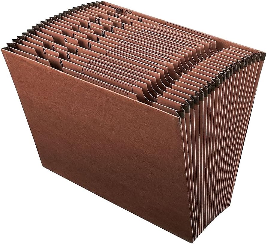 Pendaflex Earthwise ER17A - EarthWise Recycled A-Z Expanding File, 21 Pockets, Red Fiber, Letter, Red-ESSER17A