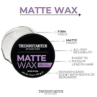 Vista 1 de TRENDSTARTER Cera mate (4 onzas) (paquete de 2) – Sujeción firme, acabado mate, pomada de peinado a base de agua prémium para todo el día