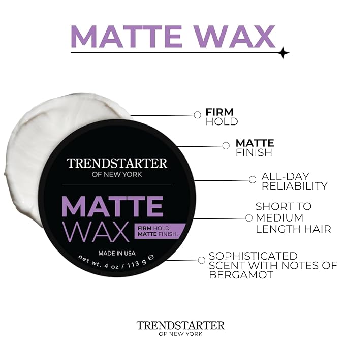 TRENDSTARTER Cera Mate 4oz - Fijación Fuerte miniatura 3