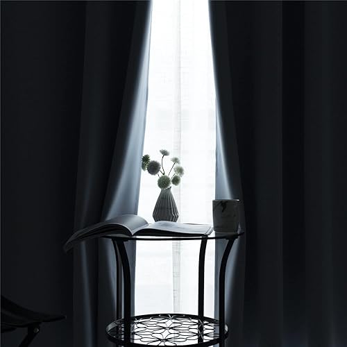 Vista 200 de Mangata Casa - Cortinas opacas para dormitorio, 2 paneles, cortinas térmicas para ventana, para sala de estar, cortinas que oscurecen. Azul marino