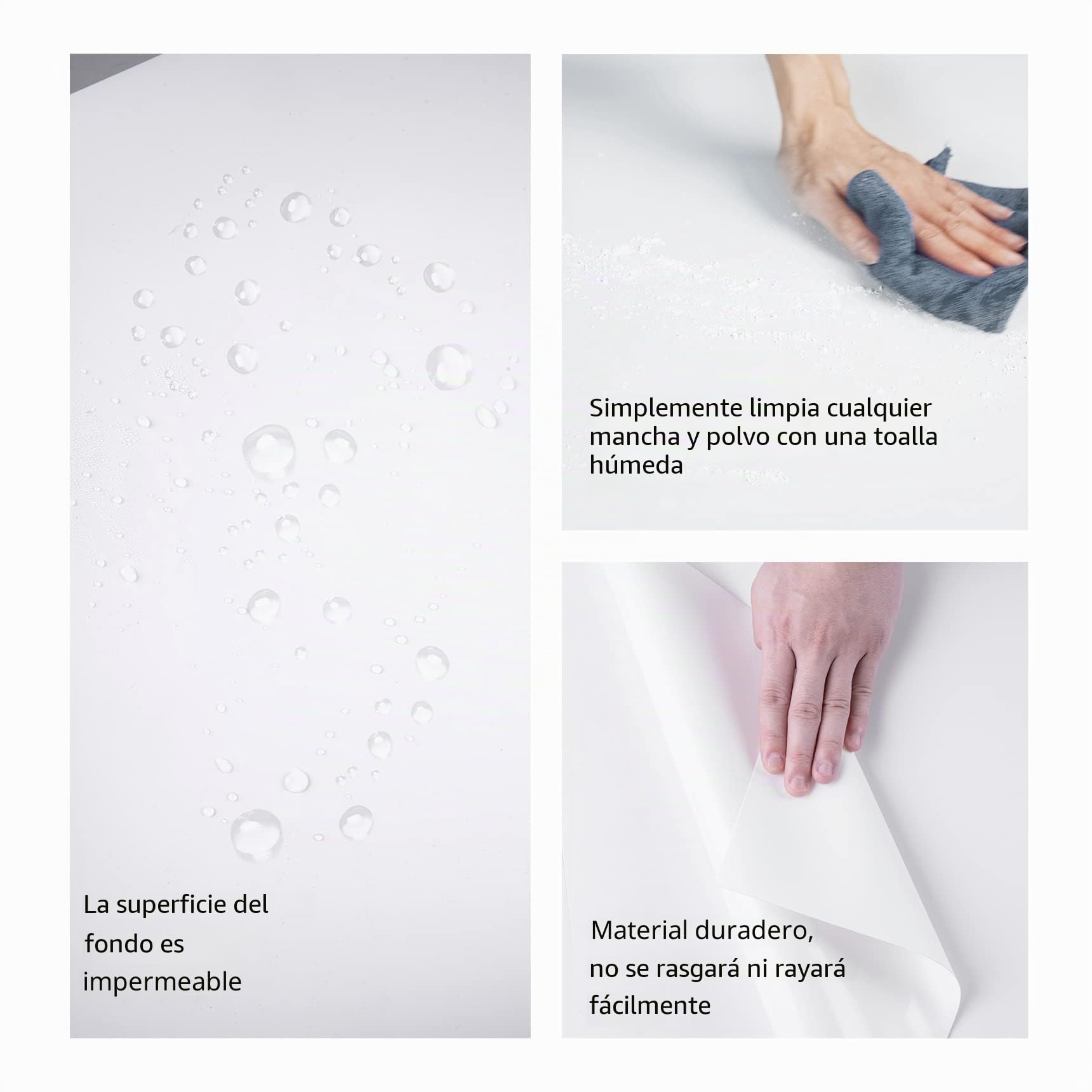 Selens Fondo de fotografía de PVC, 80 x 150 cm, Blanco, Negro, Gris, Papel de Vinilo para Estudio fotográfico, Kit Impermeable Mate para Productos alimenticios, Accesorios de Retrato, cosméticos,