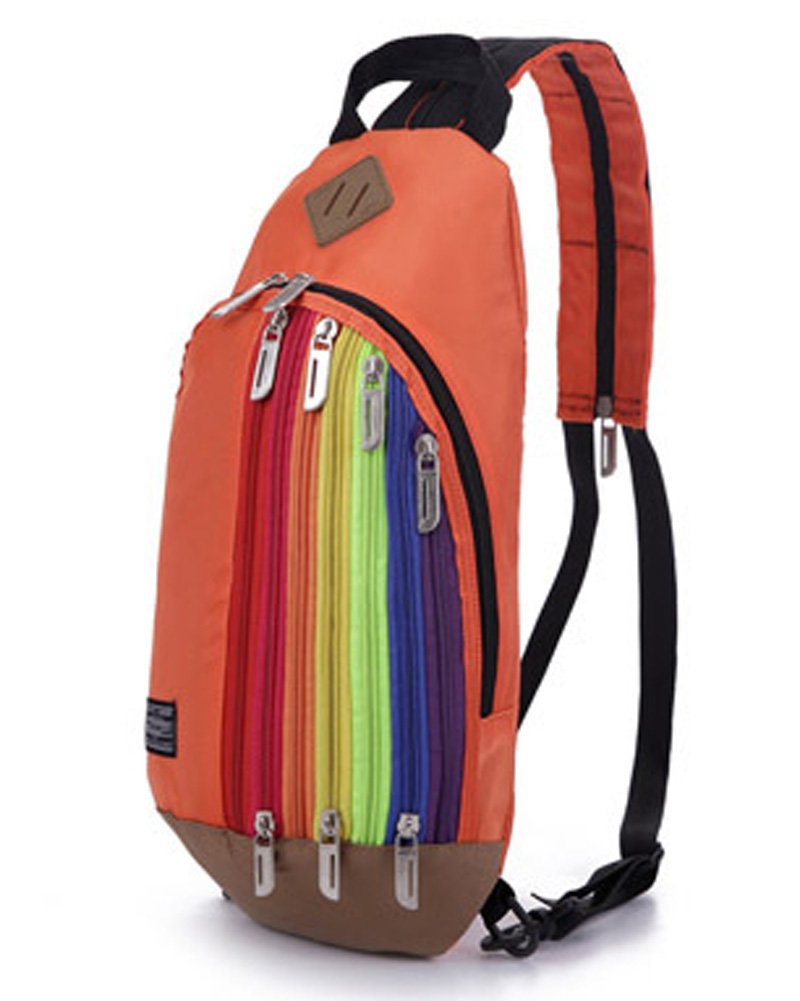 Ecokaki(TM) Casual Cute Mini Backpack Shoulder Bag Cross-body Chest Pack Messenger Bag for Kids & Girls, Orange