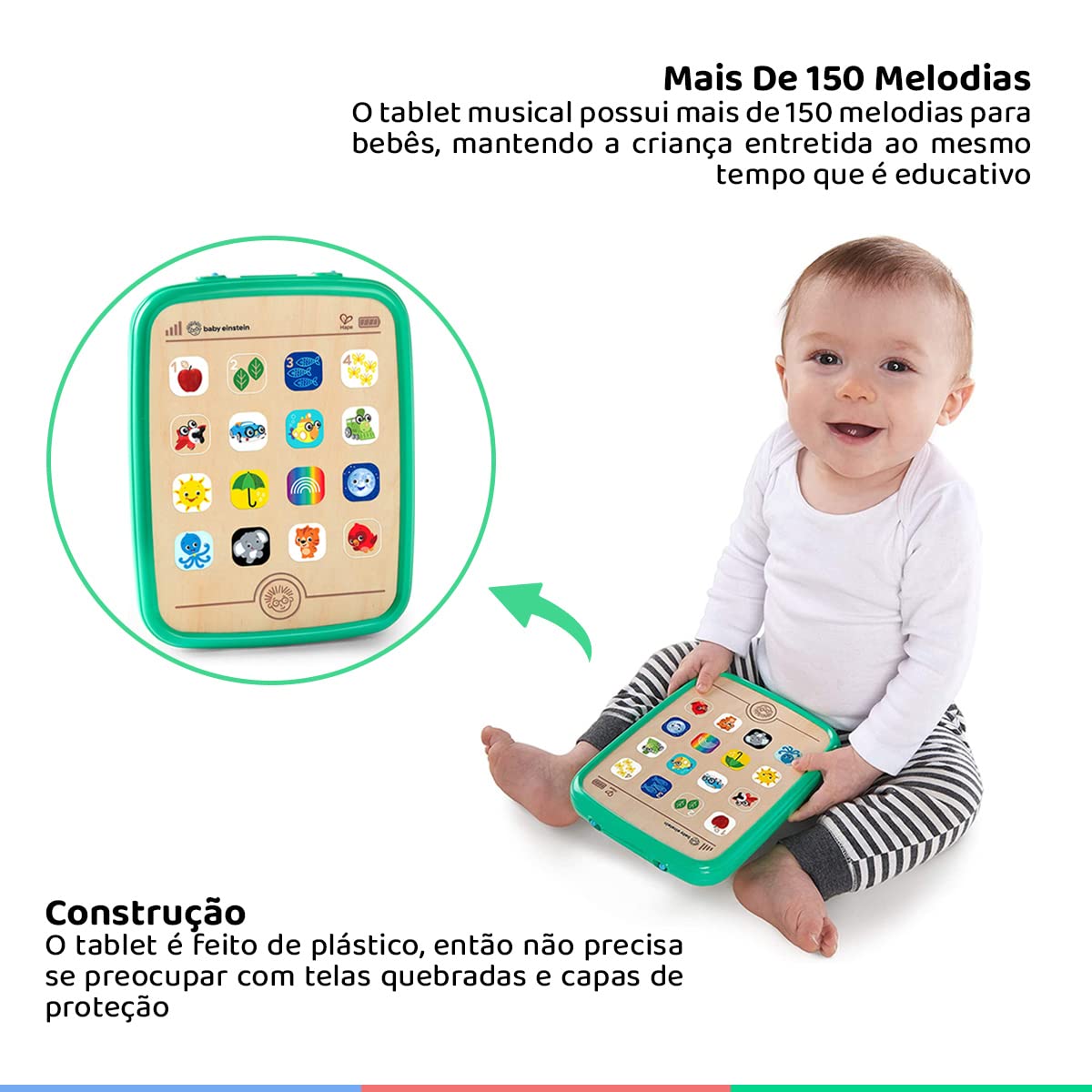Baby Einstein, Hape Tableta táctil Madera Magic Touch , 6+ Meses