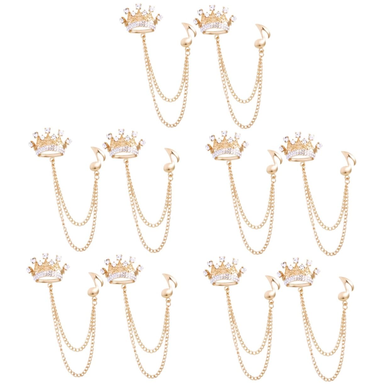 6 Pz spilla catena del collare di strass fermacravatta uomo elegant light arredamento accessori per uomo spille di note musicali abito corpetto emblema del partito Nota