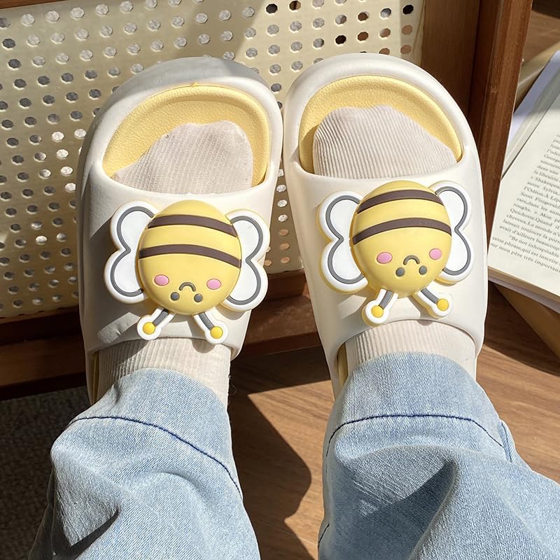 Shower slippers Sandals women Bee slippers Cute Y2k Aesthetic Shower flip flops women Flats Indoor Outdoor Beach Travel Pool Cartoon Animal2