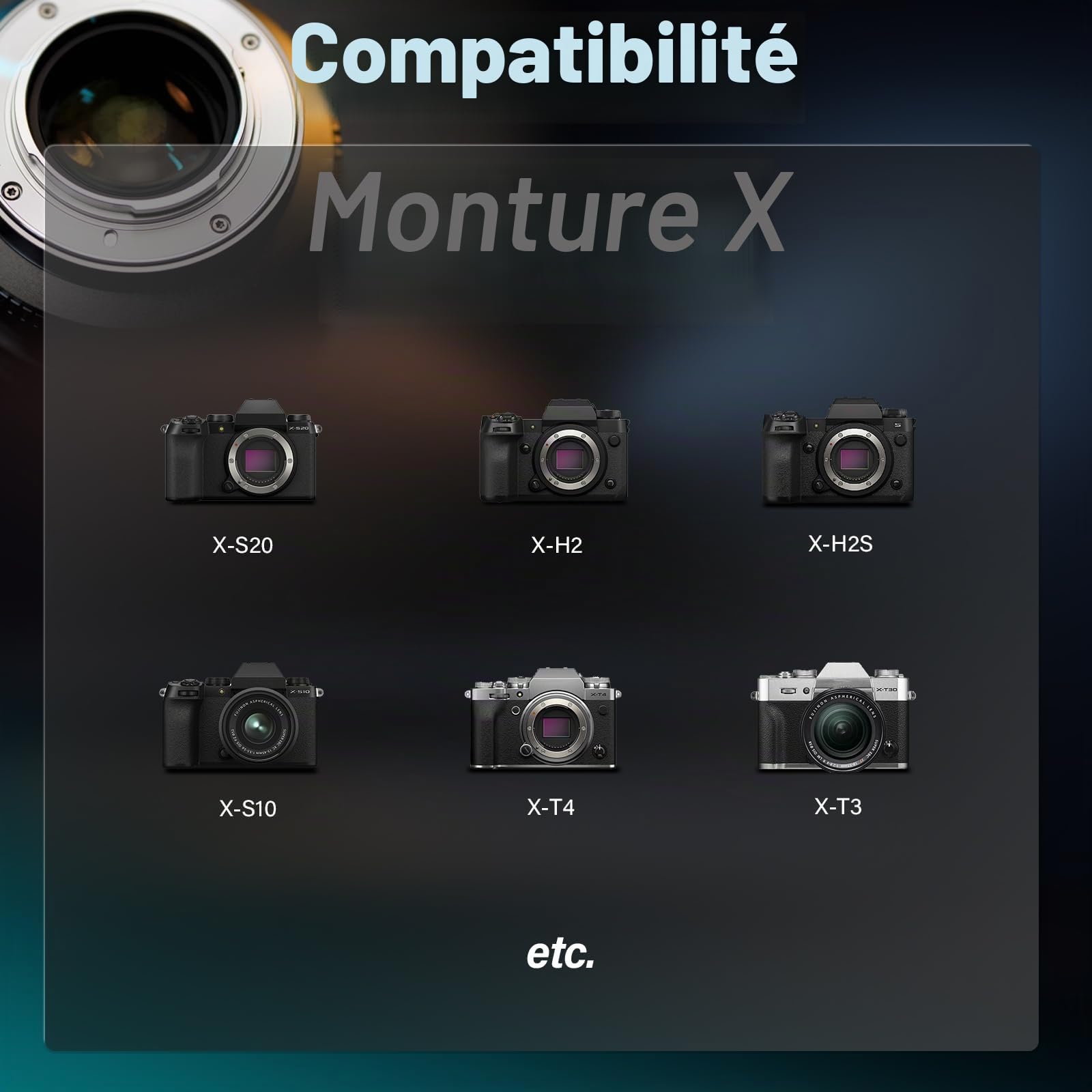 SIRUI Night Walker 24mm 35mm 55mm kit Objectifs T1.2 S35, Manual Lens Focale Fixe, Grande Ouverture, Compact et léger, vlogging, pour Monture X, X-T3, X-T5, X-T20, X-T30II, X-S10, X-S20, Noir