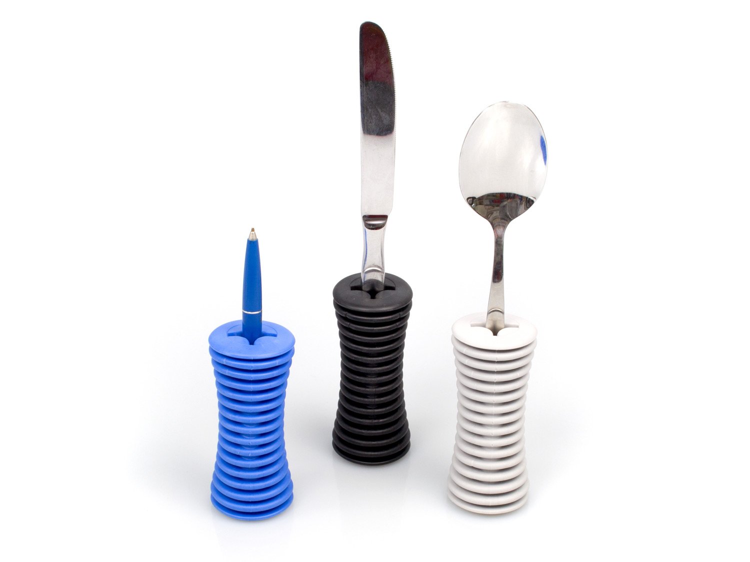 Universale Griffverdickung | Handgriffverdickung | Greifhilfe | für Besteck, Zahnbürste, Stifte | Farbe: GRAU (4)