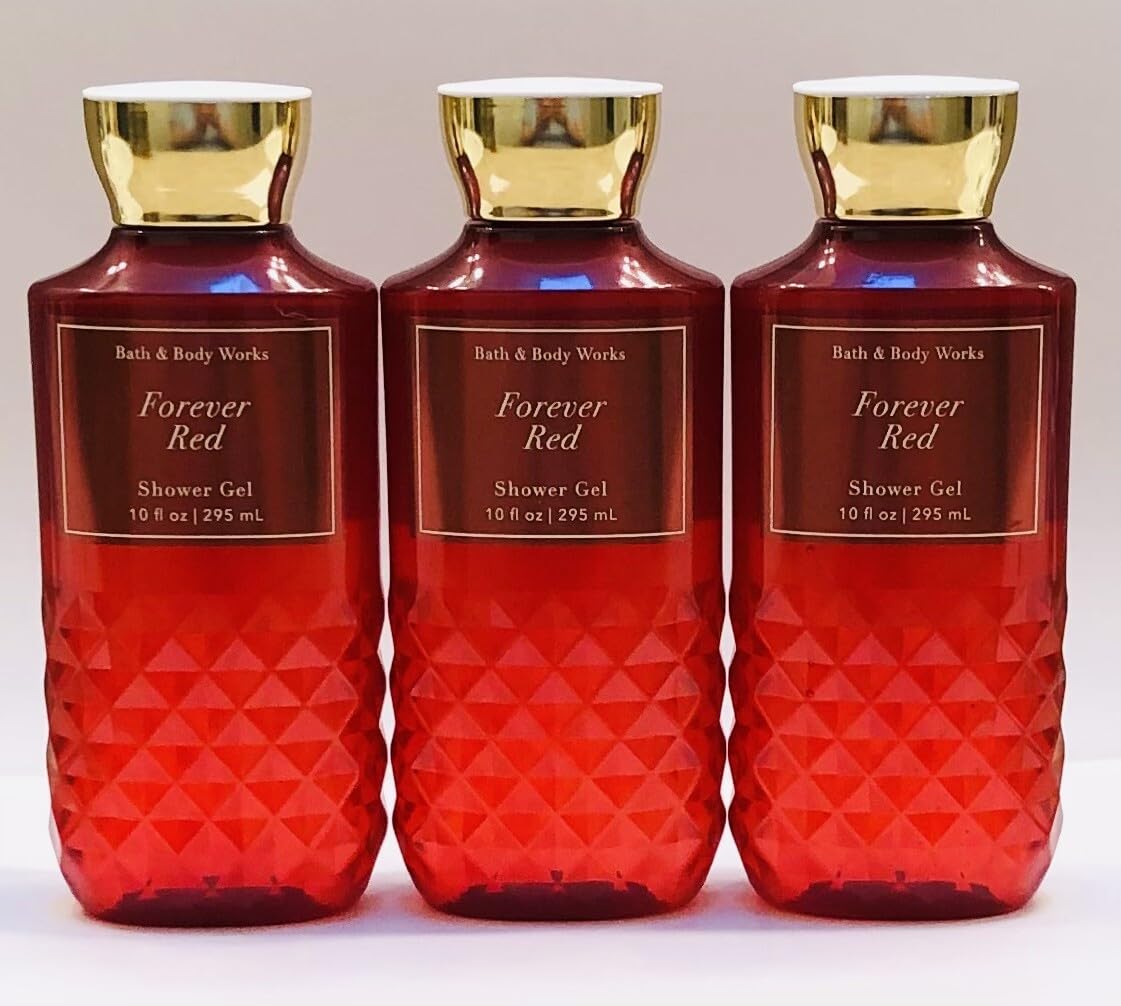 3 FOREVER RED bath & Body Wash Shower Gel 10 oz
