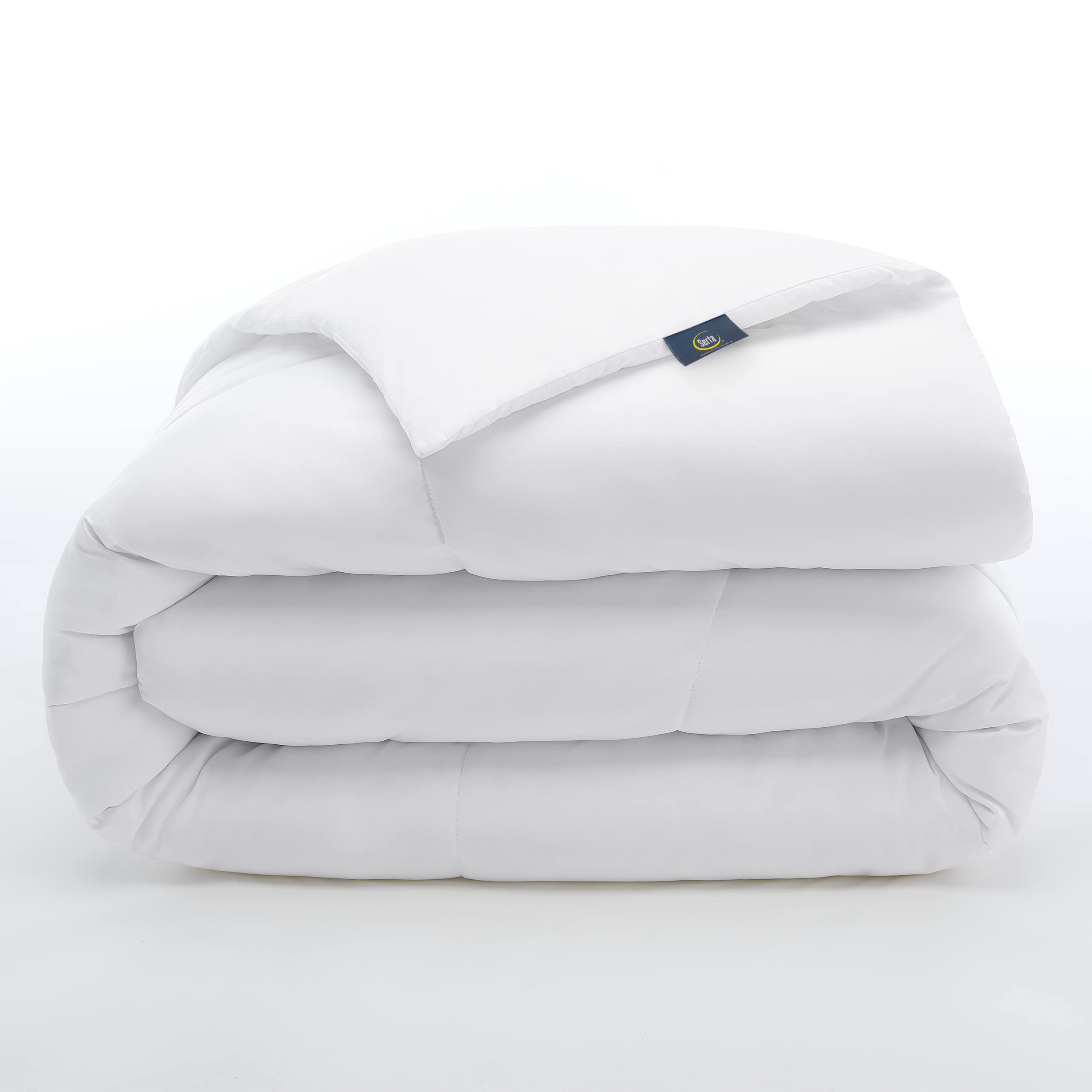 SERTA Simply Clean Hypoallergenic Stain Resistant Down Alternative Comforter  with Corner Loops, Twin/Twin XL, White : Amazon.co.uk: Home u0026 Kitchen