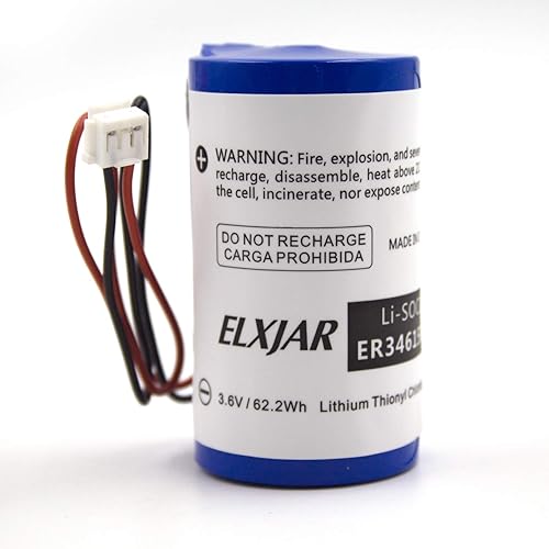 Miniatura 2 de Lunggwey Paquete de 2 baterías de cloruro de tionilo de litio de tamaño D de 3.6 V compatible con DSC ER34615M-T1 WT4911 WT4911B WT8911, ALEXOR