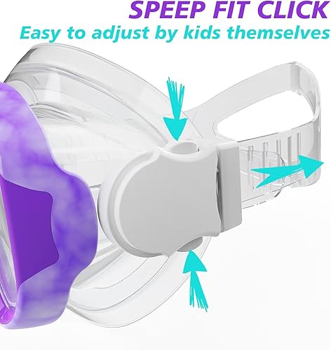 Miniatura 2 de Gafas de natación para niños con cubierta para la nariz, máscara de buceo de esnórquel para niños y niñas de 5 a 15 años, gafas de natación antivaho